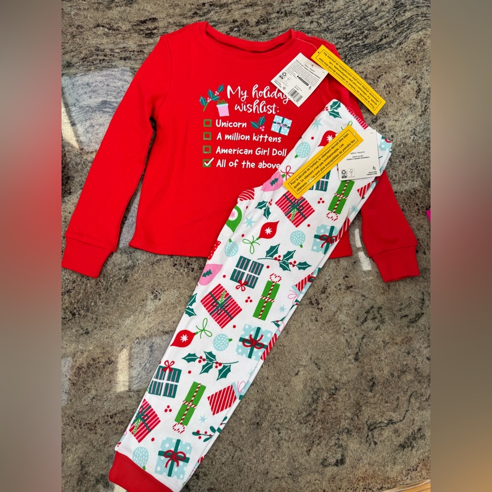 American Girl Festive Red and White Pajama Set
